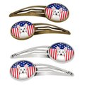 Carolines Treasures American Flag and Westie Barrettes Hair Clips, Set of 4, 4PK BB2156HCS4